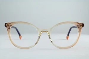 Authentic Face a Face BOCCA SCULPT 1 COL 8001 50mm Crystal Peach Navy Blue Italy - Picture 1 of 6