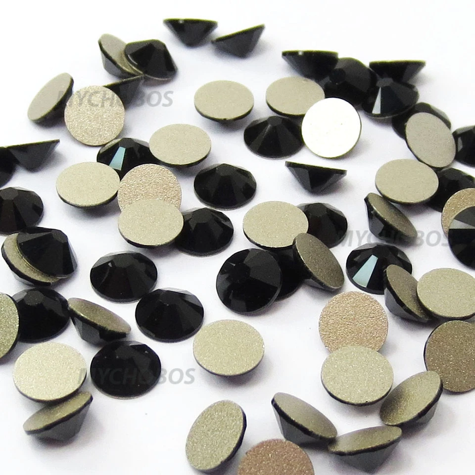 144 Swarovski 2058 10ss crystal flatbacks rhinestones ss10 black JET (280) - Image 1 of 4