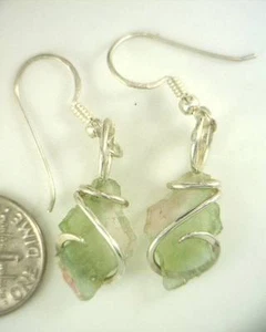 18.36ct Watermelon Tourmaline Earrings in Sterling Silver Wrap - Picture 1 of 4