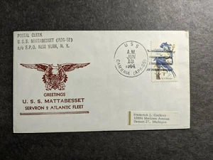 USS MATTABESSET AOG-52 Naval Cover 1964 NICHOLSON Cachet USS CAMBRIA APA-36 - Picture 1 of 2