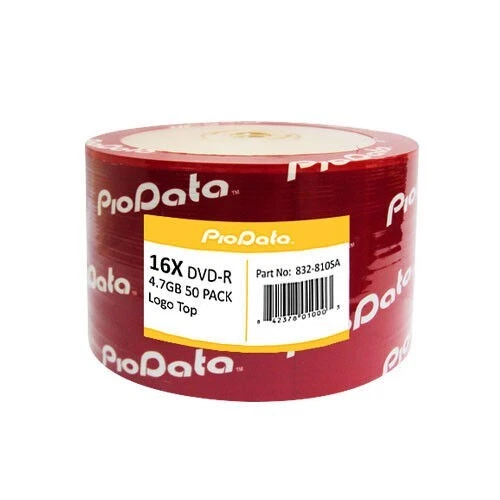 50 PC PioData 16X 4.7 GB DVD-R Logo Top Disc Blank Media - 832-810SA  New - Image 1 of 1