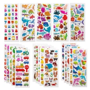 3D Puffy Kids Stickers (5 Sheets) – Cute Cartoon Designs - Picture 1 of 5
