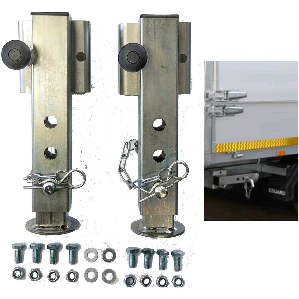 2x Stütze Abstellstütze Stützfuß Heckstütze für EDUARD Anhänger klappbar 35-55cm - Bild 1 von 3