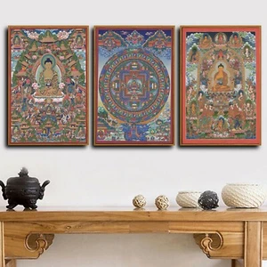 Póster de lienzo de seda pintura arte tibetano Thangka budismo impresiones de pared decoración TK010 - Imagen 1 de 10