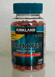 Kirkland Signature Ibuprofen USP, 200mg NSAID 500 Tablets Pain/Fever Relief - Picture 1 of 2