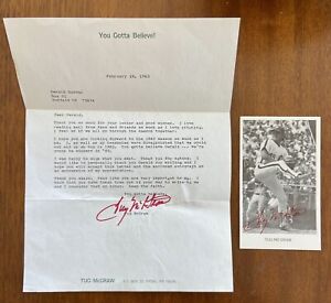 Hand Typed Letter Signed Autographed TUG MCGRAW PHILLIES Photo 1983 MLB Vintage