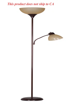 72" Modern Light Floor Lamp For Room With Adjustable Reading Standing Led Brown