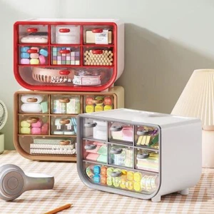 Plastic Makeup Storage Box Large Capacity Makeup Cosmetics Organizer Bathroom - Picture 1 of 11
