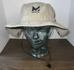 Cappello unisex a secchiello Mission Khaki Cooling UPF 50 tesa larga Boonie con coulisse nuovo con etichette - Foto 1 di 6