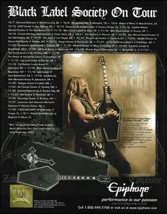 Guitarra Black Label Society Zakk Wylde Epiphone Graveyard Disciple 2011 impresión de anuncio - Imagen 1 de 3