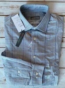 MICHAEL KORS REGULAR FIT AIRSOFT STRETCH PLAID DRESS SHIRT MENS 15 32/33 NEW - Picture 1 of 4