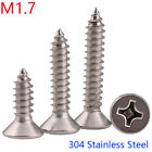 M1.7 304 Stainless Steel Flat Head Phillips Self Tapping Screws Wood Screws bolt