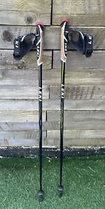 Pair of Black LEKI Carbon Series 70 Flash Shark Walking Sticks 110cm/44” Used.