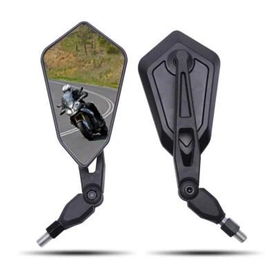 Motorcycle Foldable Side Rearview Mirrors 8mm 10mm For Honda Motorbike Universal - Image 1 of 4