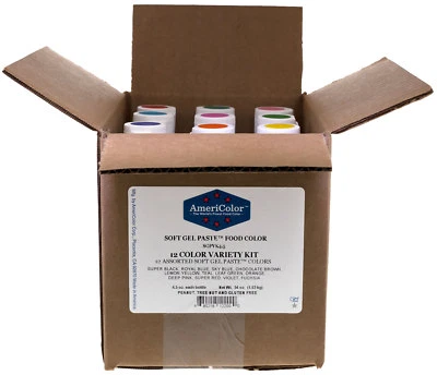 AmeriColor Food Coloring 4.5 Ounce Soft Gel Paste 12 Color Variety Kit - Image 1 of 2