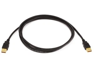 USB 2.0 USB-A to USB-A Cable - 28/24AWG Gold Plated Black 6ft - Picture 1 of 1
