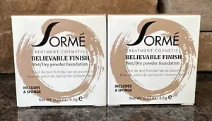 2X Sorme Believable Finish Wet/Dry Powder Foundation Rosy Beige 411 0.23 oz - Picture 1 of 5