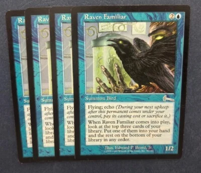 MTG 4X URZA'S LEGACY RAVEN'S FAMILIAR NM MAGIC THE GATHERING BLUE ENGLISH CARDS - Image 1 of 4