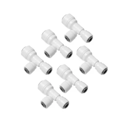 6 PCS NSF certified 1/4"x1/4"x3/8" Tee Connnetor Push in For RO Water Filter - Image 1 of 4