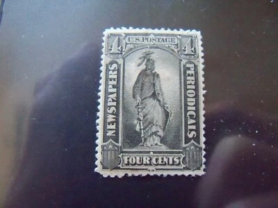 U.S. PR59 Hinged 1879 .04¢ Black Newspaper/Periodical Issue, Soft Porous Paper. - Image 1 of 2