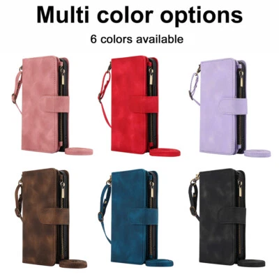 Zipper Wallet PU Leather Flip Cover Case For Samsung A73 A72 A54 A53 A52 A34 A15 - Image 1 of 4