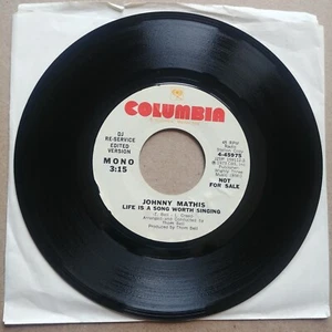 JOHNNY MATHIS Life Is A Song Worth Singing PROMO 45 7" POP Record Vinyl 1973 - Picture 1 of 2