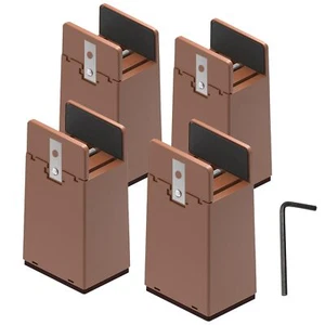 4 Inch Bed Risers with Adjustable Screw Clamp Heavy Duty Furniture Risers Set... - Picture 1 of 6