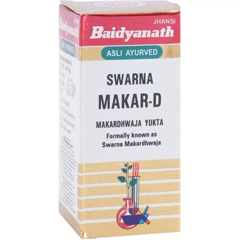 Baidyanath Swarna Makar - D (Makardhwaja Yukta) (40tab) aumenta el metabolismo Foto 1 de 2