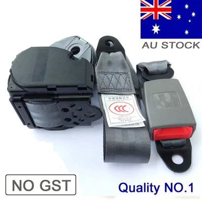 For Nissan Gray 3point Sash Seat Belts Seatbelt Adjustable Shoulder Front Rear - image 1 of 4
