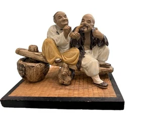 Seltene japanische Keramik Porzellan Menschen Ehepartner altes Paar Banko Ware - Bild 1 von 7