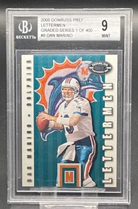 2000 DONRUSS PREFERRED LETTERMEN DAN MARINO DOLPHINS #ED 0337/1000 BECKETT 9 - Picture 1 of 2
