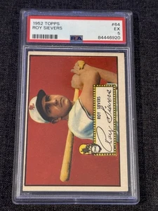 1952 TOPPS BASEBALL CARD #64 ROY SIEVERS ST LOUIS BROWNS PSA 5 EX - Picture 1 of 2