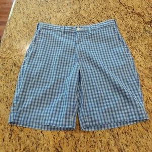 POLO GOLF RALPH LAUREN CLASSIC FIT Plaid Cotton Blend Chinos Men's Shorts Sz 30 - Picture 1 of 15