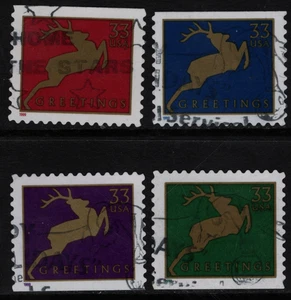 OFF paper #3364-67 Reindeer-booklet,small 33c (used set of 4) 1999 _n246 - Picture 1 of 1