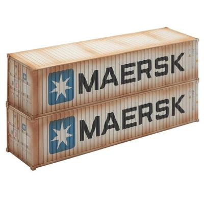  Maersk Shipping Containers 2 Pack  Intermodal 1:48 Scale O Gauge Weathered  - Image 1 of 4