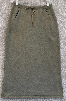 Lauren Ralph Lauren Skirt Womens Medium Brown Fleece Knit Maxi Tie Pockets USA - Image 1 of 4