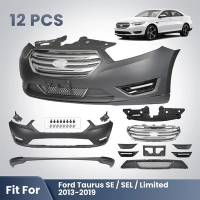 Front Bumper Cover Assembly Grille Kit For 2013-2019 Ford Taurus SE SEL Limited - Image 1 of 4
