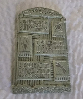 The Potter’s Shed Michael Macone Art Tile  I BELIVE GOD Vintage Plaque - Image 1 of 4