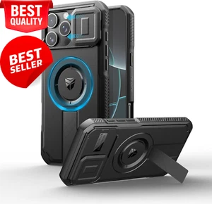 iPhone 16 Pro Max Case with Slide Camera Cover, Kickstand, Magnetic, Shockproof. - Picture 1 of 12