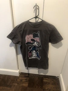 NEW DISNEY DISNEYLAND MICKEY MOUSE USA Flag T SHIRT Sz Small Gray NWT - Picture 1 of 9