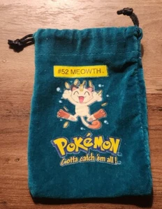 Vintage Pokemon #52 Meowth Green Marble Collector Bag / Pouch NO Marbles  - Picture 1 of 5