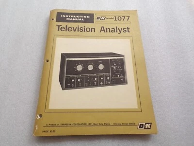 INSTRUCTION MANUAL b&k for model 1077 Television Analyst Vintage - Image 1 of 4