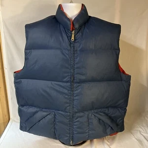 Vtg Montgomery Ward Mens Down Puffer Vest Reversible Blue Red 2XL XXL Full Zip - Picture 1 of 17