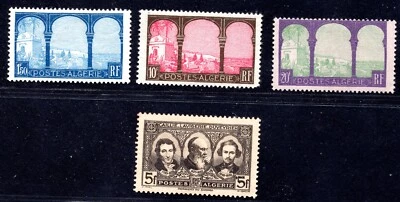 FRANCE ALGERIA 1927 KEY VALUES SC. 62, 66, 67, B31 MINT LIGHT HINGE - Image 1 of 2