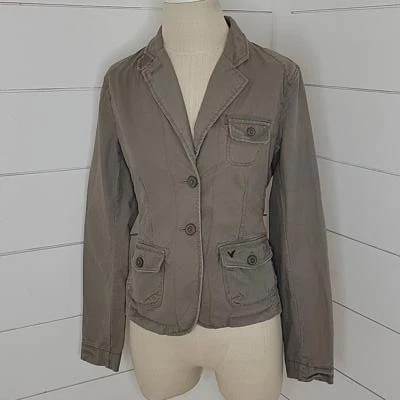 AMERICAN EAGLE OUTFITTERS Medium army green cotton blazer - Image 1 of 4