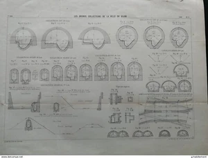 ANNALES PONT et CHAUSSEES (Dep 21) Plan des Grands Collecteurs de Dijon 1900 - Imagen 1 de 4