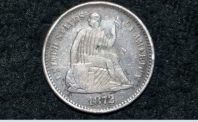 1872-S Seated Liberty Half Dime - Below Bow * XF Details - Image 1 of 2