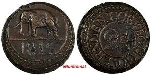 Ceylon (Sri Lanka) George III (1802-1820) 1815 1/24 Rixdollar Elephant KM#64 (8) - Picture 1 of 4