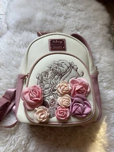 Loungefly Disney Beauty And The Beast 3-D Floral Portrait Mini Backpack - Picture 1 of 10