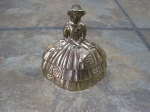 BRASS LADY BELL ~ BRIGHT BRASS FINISH 3¾" ~ SOUTHERN BELLE ~ NO CLAPPER - Picture 1 of 3